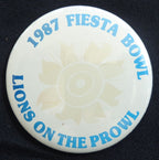 Vintage 1987 Penn State Sunkist Fiesta Bowl 3 inch Button Pin