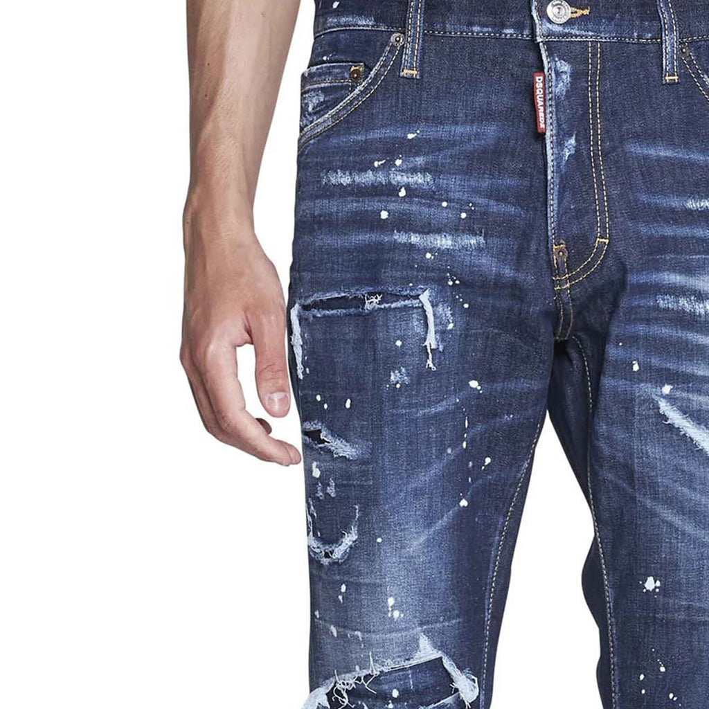 Dark Ripped Bleach Wash Cool Guy Jeans // Denim