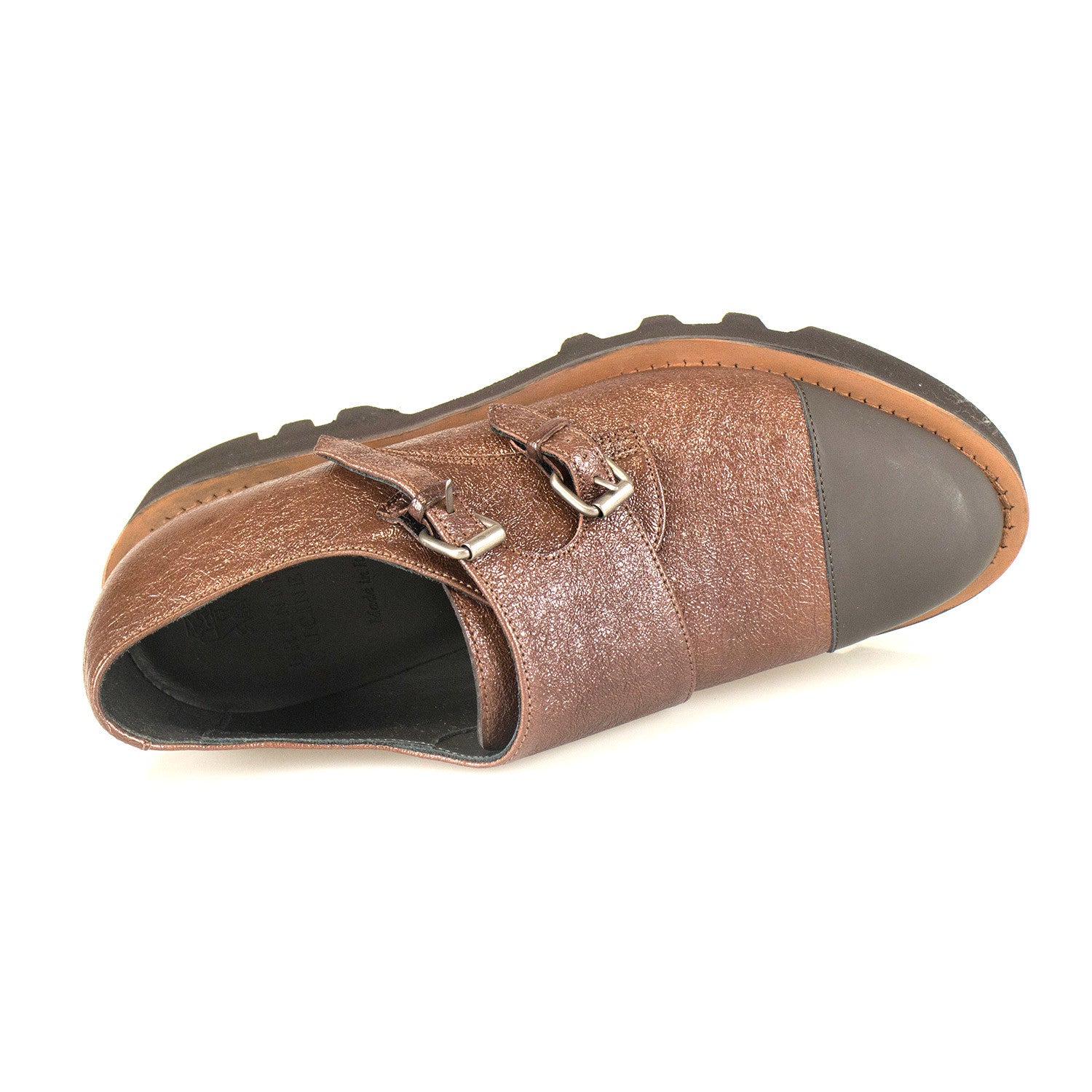 Women's Leather Double Monkstrap // Brown