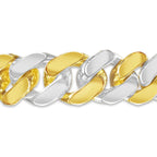 Miami Cuban Solid White/Yellow/Rose Gold Handmade Bracelet , 12mm, 6.5-10 Inch