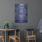 Paris Street Blue Map