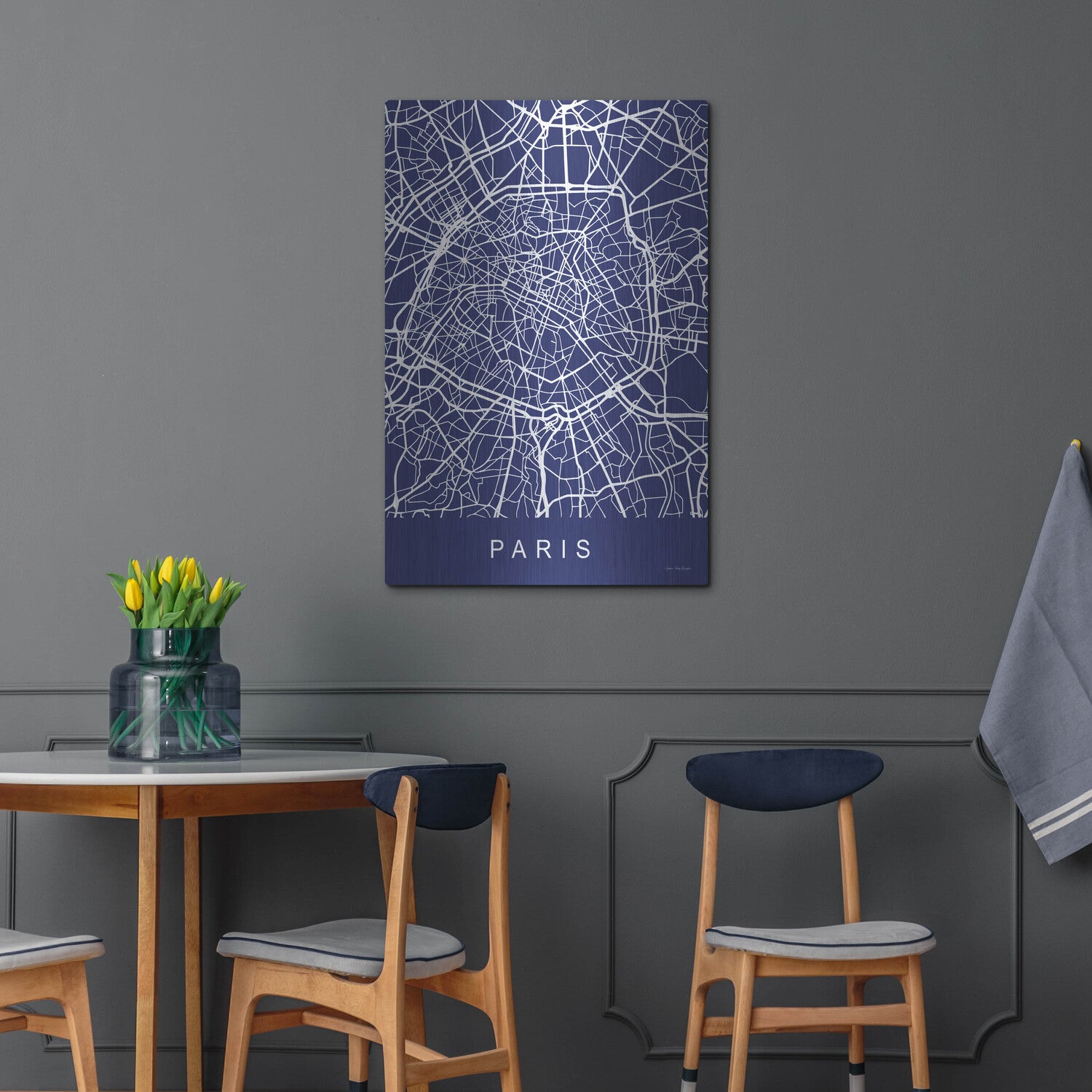 Paris Street Blue Map