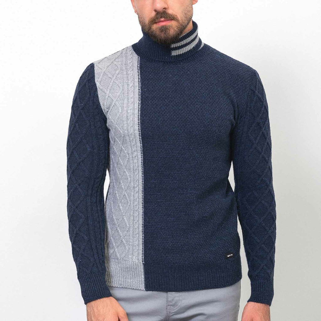 Robert Knitwear Jumper // Dark Blue + Light Gray