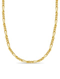 Figaro Solid White/Yellow/Rose Gold Handmade Necklace , 7mm, 16-30 Inch