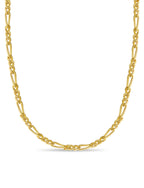 Figaro Solid White/Yellow/Rose Gold Handmade Necklace , 7mm, 16-30 Inch