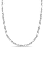 Figaro Solid White/Yellow/Rose Gold Handmade Necklace , 7mm, 16-30 Inch