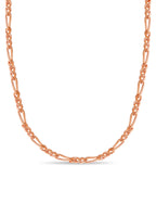 Figaro Solid White/Yellow/Rose Gold Handmade Necklace , 7mm, 16-30 Inch