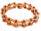 Motorcycle/Bike Chain Solid White/Yellow/Rose Gold Handmade Bracelet , 14mm, 6.5-10 Inch