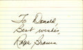 Ralph Branca Brooklyn Dodgers d.2016 Signed/Autographed 3x5 Index Card 162535