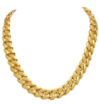 Miami Cuban Solid White/Yellow/Rose Gold Handmade Necklace , 16mm, 16-30 Inch