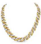 Miami Cuban Solid White/Yellow/Rose Gold Handmade Necklace , 16mm, 16-30 Inch
