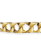 Curb Solid White/Yellow/Rose Gold Handmade Necklace , 11mm, 16-30 Inch