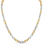 Fancy Rolo Solid White/Yellow/Rose Gold Handmade Necklace , 6mm, 16-30 Inch