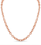 Fancy Rolo Solid White/Yellow/Rose Gold Handmade Necklace , 6mm, 16-30 Inch