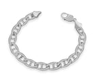 Anchor Mariner Solid White/Yellow/Rose Gold Handmade Bracelet , 9mm, 6.5-10 Inch