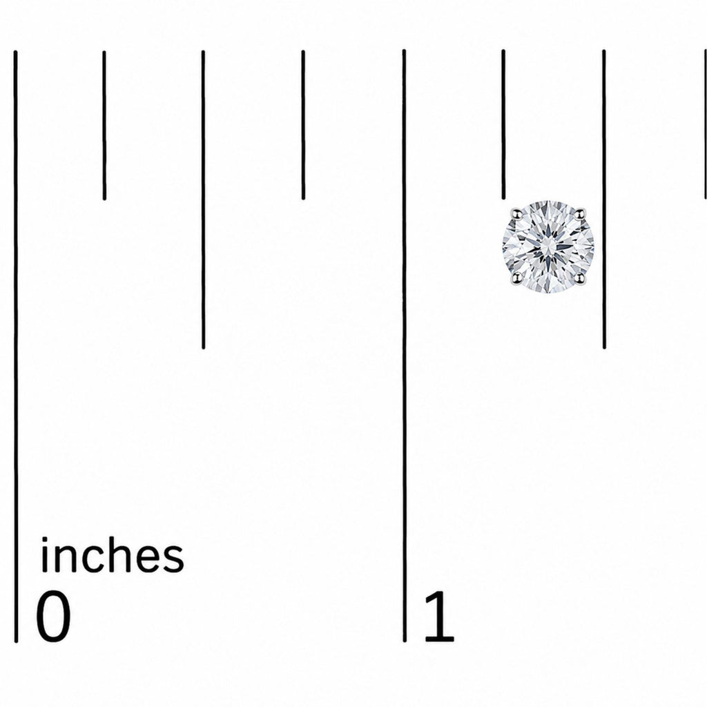 14K Gold Round Lab Grown Diamond Solitaire Stud Earrings with Push Backs