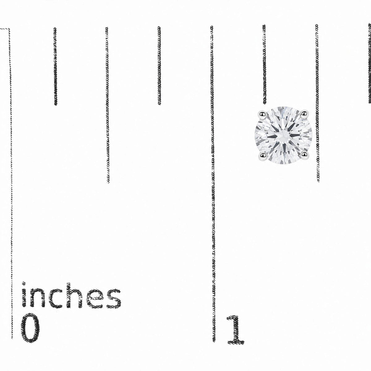 14K Gold Round Lab Grown Diamond Solitaire Stud Earrings with Push Backs
