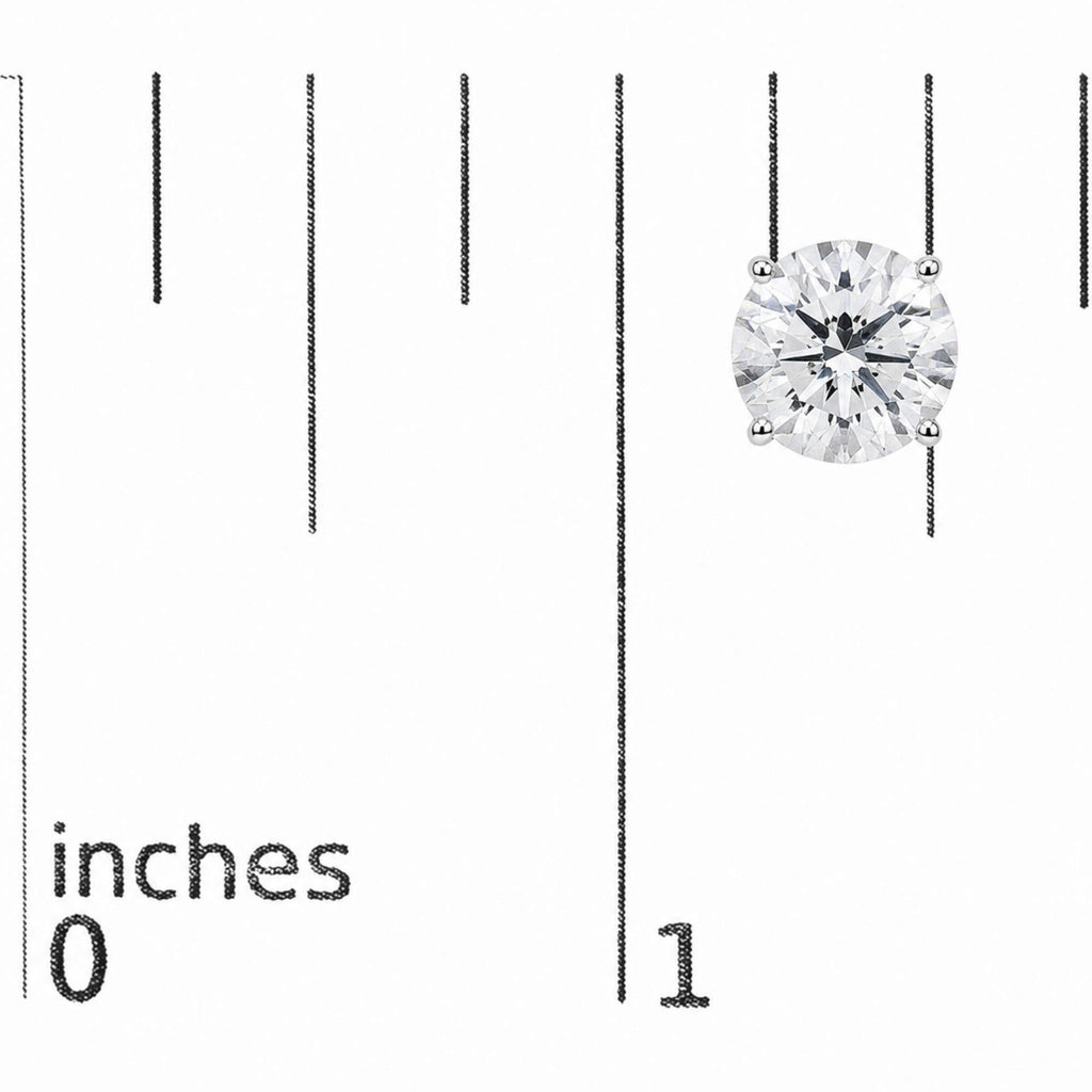 14K Gold Round Lab Grown Diamond Solitaire Stud Earrings with Push Backs
