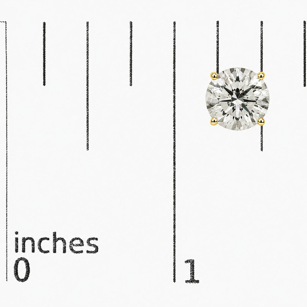 14K Gold Round Lab Grown Diamond Solitaire Stud Earrings with Push Backs