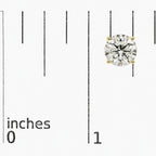 14K Gold Round Lab Grown Diamond Solitaire Stud Earrings with Push Backs