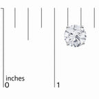 14K Gold Round Lab Grown Diamond Solitaire Stud Earrings with Push Backs