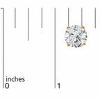 14K Gold Round Lab Grown Diamond Solitaire Stud Earrings with Push Backs