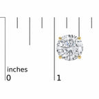 14K Gold Round Lab Grown Diamond Solitaire Stud Earrings with Push Backs