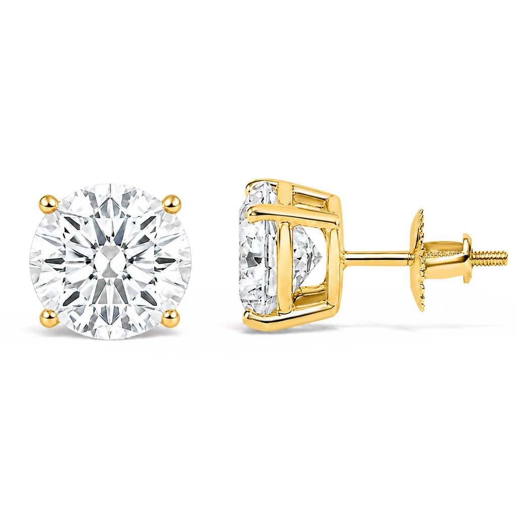 IGI Certified 14K Gold Lab Grown Diamond Solitaire Stud Earrings