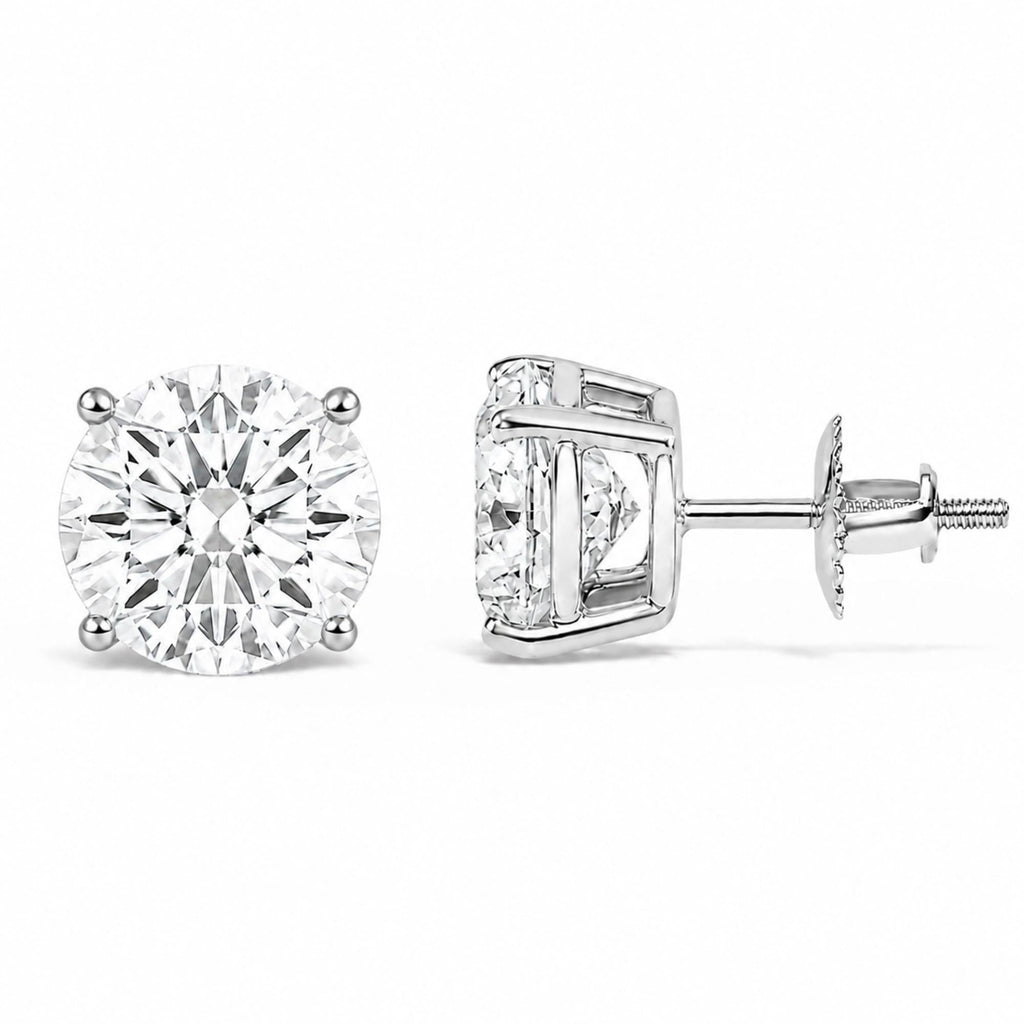 IGI Certified 14K Gold Lab Grown Diamond Solitaire Stud Earrings