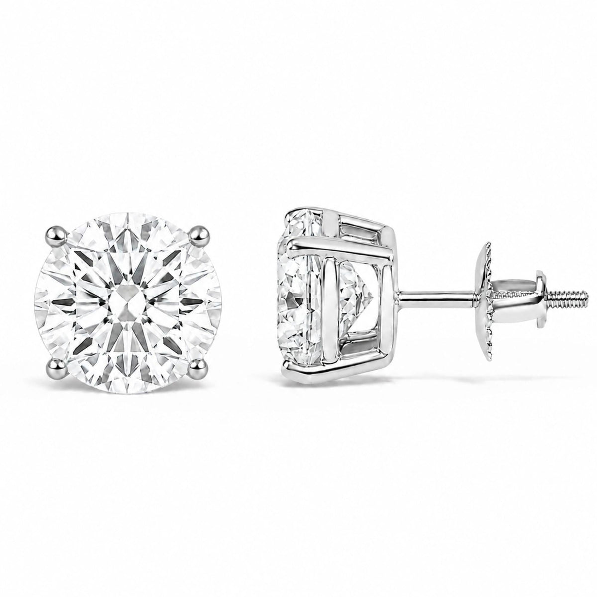 IGI Certified 14K Gold Lab Grown Diamond Solitaire Stud Earrings