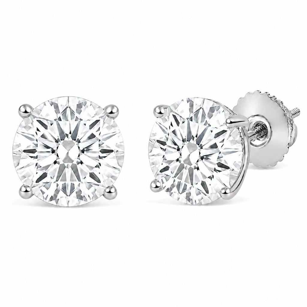 IGI Certified 14K Gold Lab Grown Diamond Solitaire Stud Earrings
