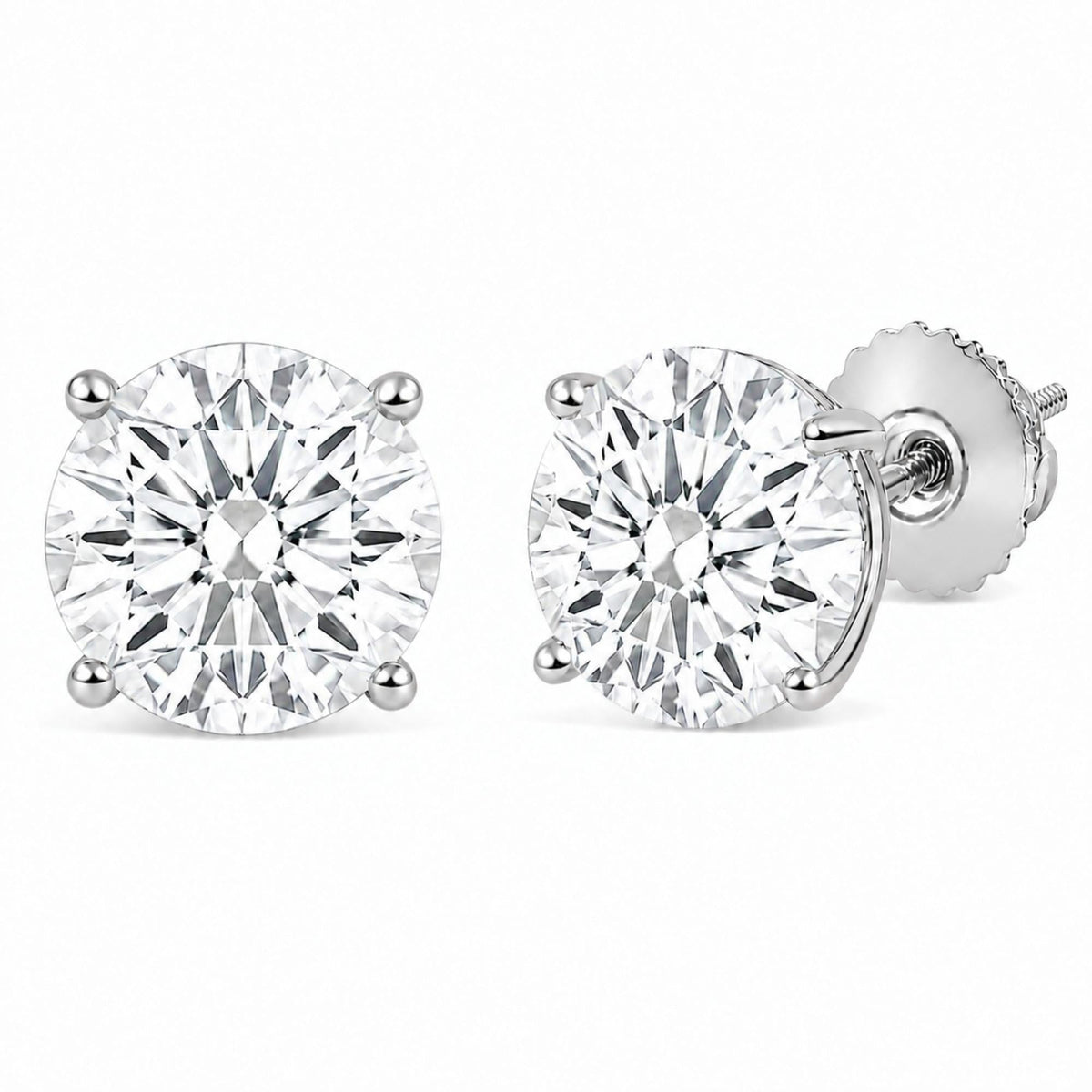 IGI Certified 14K Gold Lab Grown Diamond Solitaire Stud Earrings