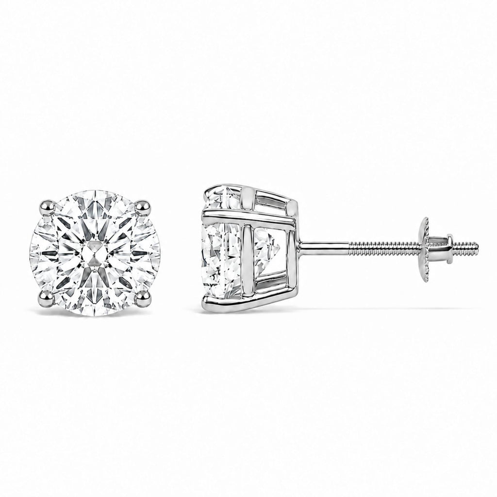 IGI Certified 14K Gold Lab Grown Diamond Solitaire Stud Earrings