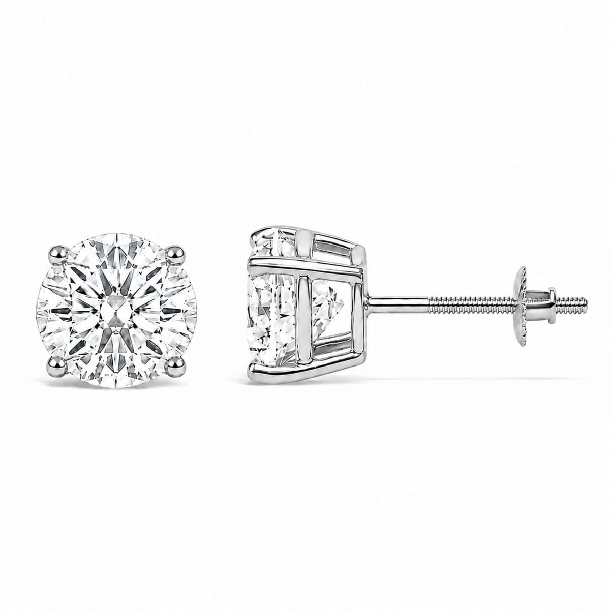 IGI Certified 14K Gold Lab Grown Diamond Solitaire Stud Earrings