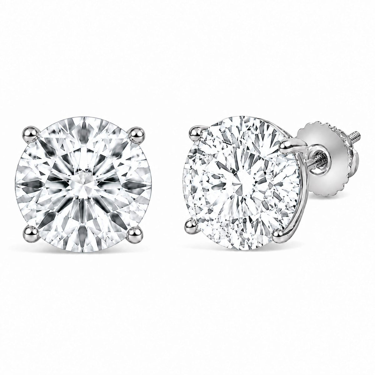 IGI Certified 14K Gold Lab Grown Diamond Solitaire Stud Earrings