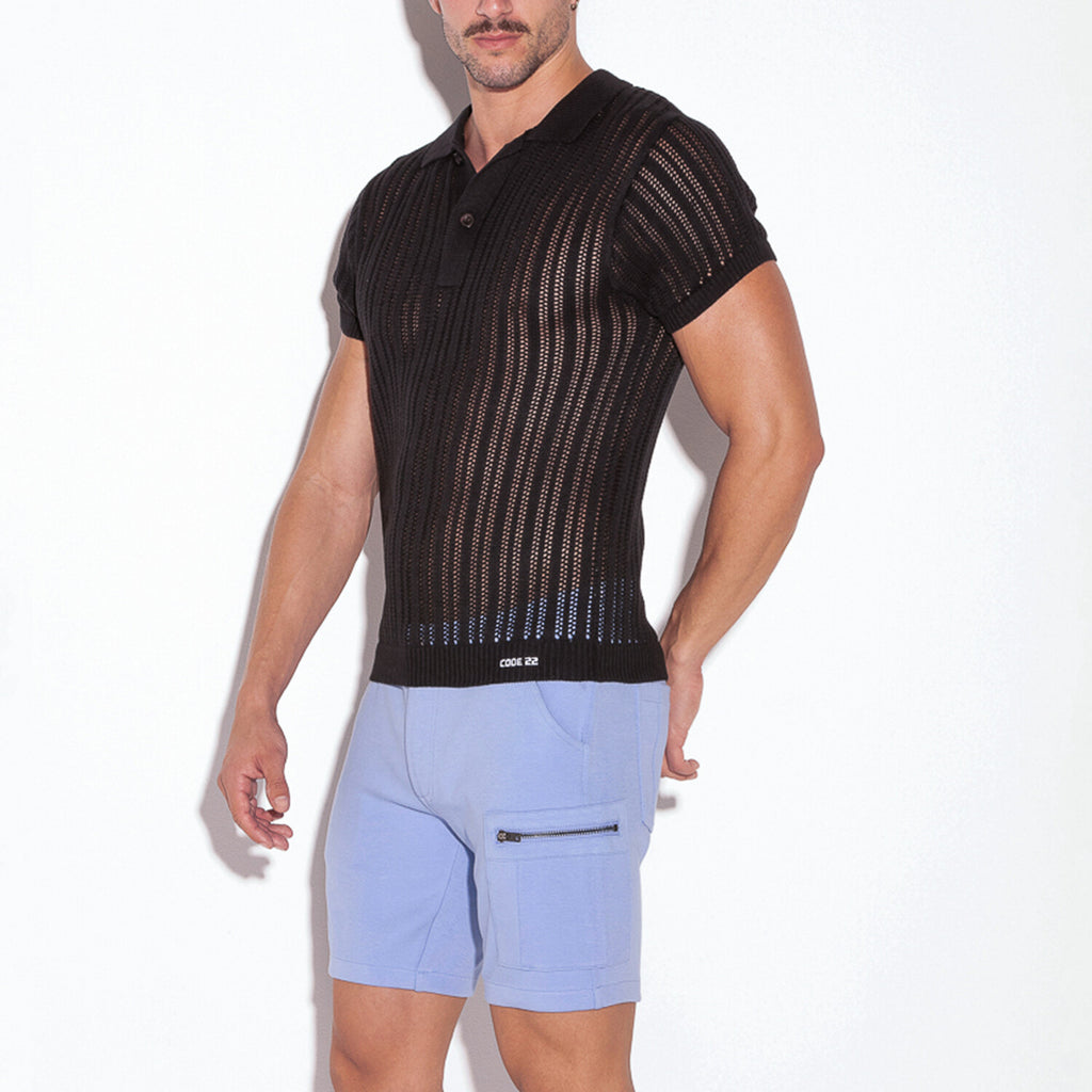 KNITTED POLO // BLACK