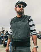 Two Tone Lowrider Perforated Men's Leather Vest
