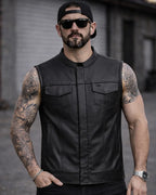 Hotshot Men's Motorcycle Leather Vest