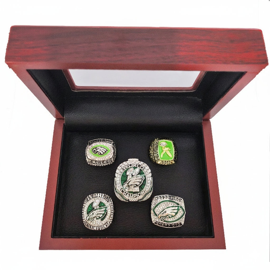 Philadelphia Eagles Championship Ring Set – 5pcs Super Bowl Replica Collectible Set
