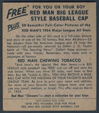 1954 RED MAN WITH TAB JOHNNY ANTONELLI New York Giants #21 EX 128260