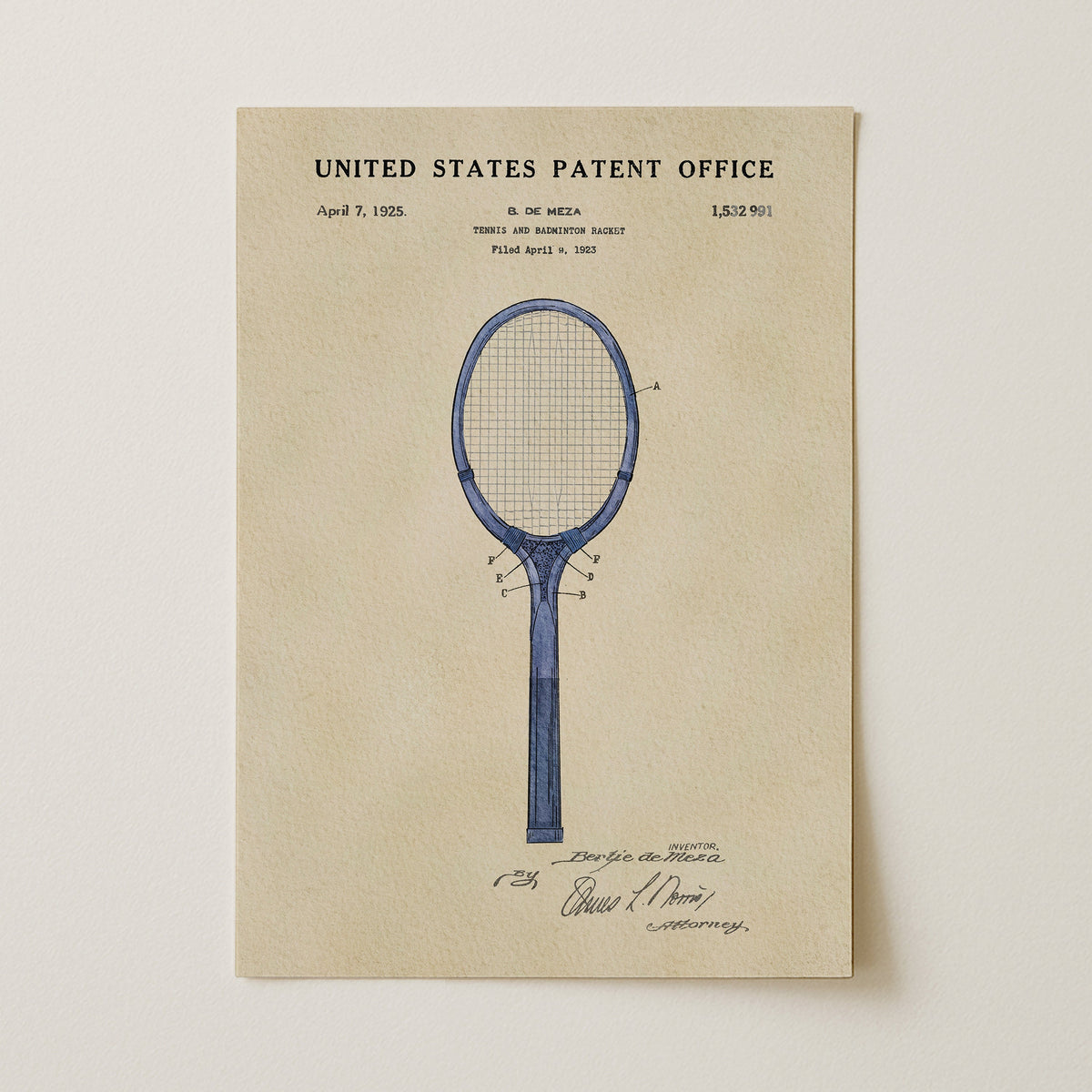 Blue Tennis Racket (1925)