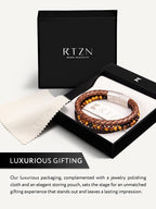 Stacked Brown Leather & Tiger Eye Bead Bracelet