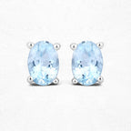 0.72 Carat Genuine Aquamarine .925 Sterling Silver Earrings