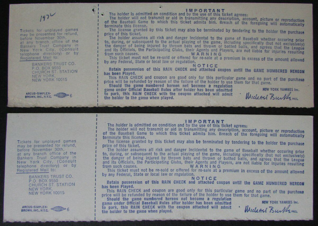 Lot ofTwo New York Yankees Phantom ALCS Full Mint Tickets Games, Pre 1973 145448