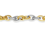 Oval Rolo Solid White/Yellow/Rose Gold Handmade Bracelet , 6mm, 6.5-10 Inch