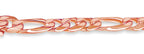 Figaro Solid White/Yellow/Rose Gold Handmade Bracelet , 9mm, 6.5-10 Inch
