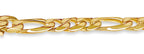 Figaro Solid White/Yellow/Rose Gold Handmade Bracelet , 9mm, 6.5-10 Inch