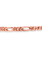 Figaro Solid White/Yellow/Rose Gold Handmade Bracelet , 7mm, 6.5-10 Inch