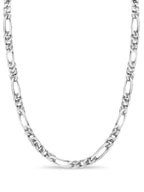 Figaro Solid White/Yellow/Rose Gold Handmade Necklace , 7mm, 16-30 Inch