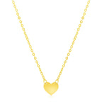 14k Yellow Gold Polished Mini Heart Necklace